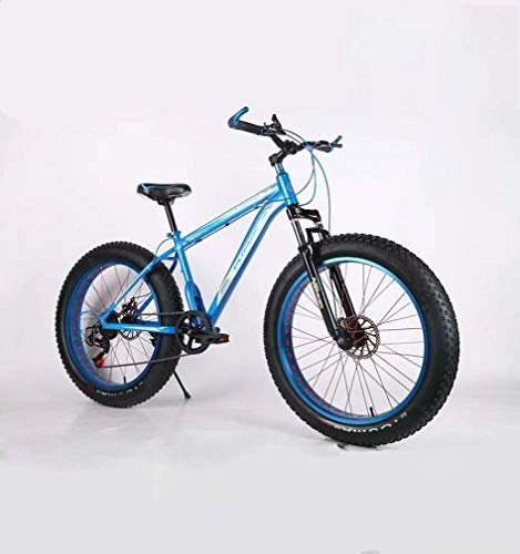Mountainbike : AISHFP Verbesserte Version Fat Tire Mens Mountain Bike, Doppelscheibenbremse / High-Carbon Stahlrahmen Cruiser Bikes 7 Geschwindigkeit, Strand Snowmobile Fahrrad 24-26 Zoll Räder, G, 24inch