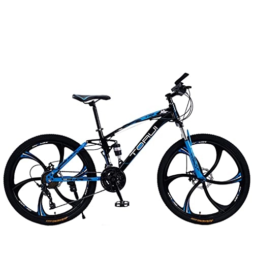 Mountainbike : All-Terrain-Hexa-Blade-Reifen, Doppelscheibenbremsen (24 / 26 Zoll 21 / 24 / 27 Gang 135, 0 cm * 19, 0 cm * 72, 0 cm) Doppeldämpfendes Mountainbike Fahrrad