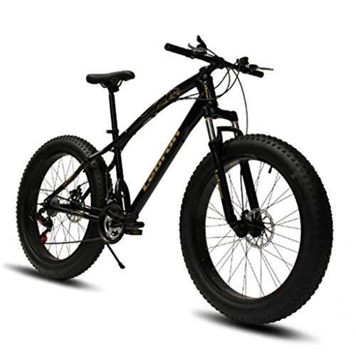 Mountainbike : ALOUS 26 Zoll / 4.0 Dickes Radschnee-Gebirgsfahrrad ATV-Schockabsorptionsgeschwindigkeit super breiter starker Reifen (Color : Black)