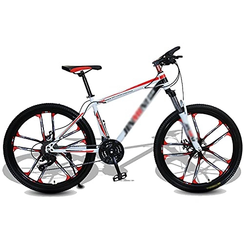 Mountainbike : Aoyo Mountainbikes, 24-Fach 26-Zoll-fahrräder, Schockabsorbierender Und Variabler Geschwindigkeit Fahrräder Rennrad Racing(Color:Zehn Messer Rad-Weiß Rot)