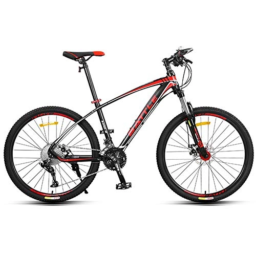 Mountainbike : AP.DISHU 30 Geschwindigkeit Unisex Mountainbike 27, 5" Rad Leichter Aluminiumrahmen Scheibenbremse (Hohe Version), Rot