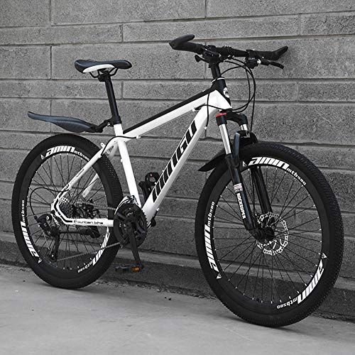 Mountainbike : AP.DISHU Mountainbike, Carbon Stahlrahmen 27-Gang-Schaltrad Für Erwachsene Langlaufrad Für Erwachsene, Weiß, 26inch