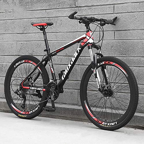 Mountainbike : AP.DISHU Mountainbikes Fahrrder 21 Geschwindigkeiten Leichter Kohlenstoffstahlrahmen Scheibenbremse Speichenrad Rennrad Rot, 24inch