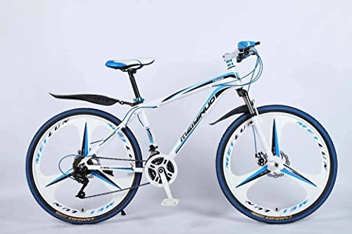 Mountainbike : ASDF Mountainbike für Erwachsene - 26 Zoll 27-Gang-Mountainbike für Erwachsene, Leichte Aluminiumlegierung, Vollrahmen, Vorderradaufhängung, Herrenfahrrad, Scheibenbremse (Color : Blue, Size : A)