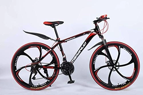 Mountainbike : AZYQ 26In 24-Gang-Mountainbike für Erwachsene, Leichtmetall-Vollrahmen aus Aluminiumlegierung, Herrenrad mit Vorderradfederung, Scheibenbremse, Schwarz 4