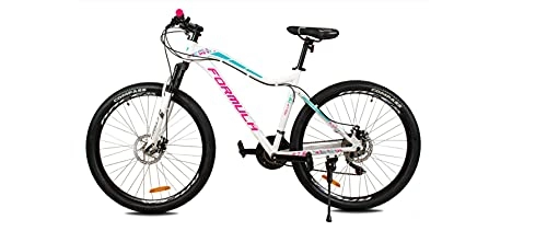 Mountainbike : BDW Mountainbike Shimano 21 Gang, Aluminiumrahmen, Schaltung, Scheibenbremse, 27, 5 Zoll Reifen | 19 Zoll Rahmen MTB (Weiß)