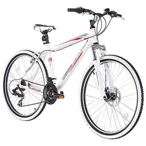 Mountainbike : Bikesport Fahrrad Mountainbike MTB Hardtail Herren Fahrrad 26 Zoll Prime Rahmen 46 cm Shimano 21 Gang Scheibenbremse (Wei)