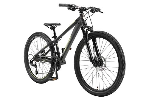 Mountainbike : BIKESTAR Hardtail Aluminium Mountainbike Shimano 21 Gang Schaltung, Scheibenbremse 26 Zoll Reifen | 13 Zoll Rahmen Alu MTB | Schwarz Grün