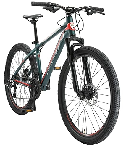 Mountainbike : BIKESTAR Hardtail Aluminium Mountainbike Shimano 21 Gang Schaltung, Scheibenbremse 26 Zoll Reifen | 16 Zoll Rahmen Alu MTB | Grün