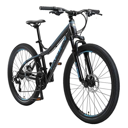 Mountainbike : BIKESTAR Hardtail Aluminium Mountainbike Shimano 21 Gang Schaltung, Scheibenbremse 26 Zoll Reifen | 16 Zoll Rahmen Alu MTB | Schwarz & Blau