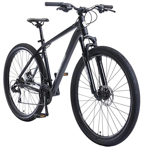 Mountainbike : BIKESTAR Hardtail Aluminium Mountainbike Shimano 21 Gang Schaltung, Scheibenbremse 29 Zoll Reifen | 19 Zoll Rahmen Alu MTB | Blau Weiß