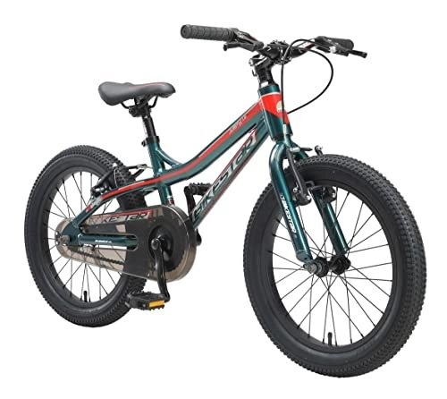 Mountainbike : BIKESTAR Kinder Fahrrad Aluminium Mountainbike mit V-Bremse für Mädchen und Jungen ab 5 Jahre | 18 Zoll Kinderrad MTB | Petrol