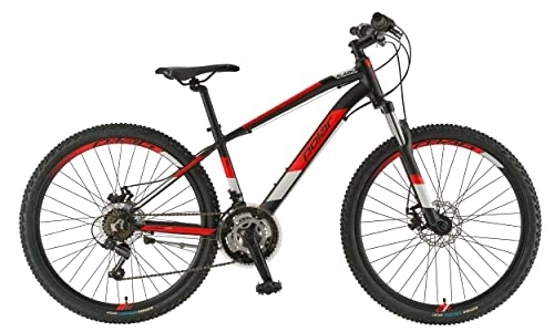 Mountainbike : breluxx® 26 Zoll Mountainbike ALU 6061, FS Alaska Sport D2, Scheibenbremsen - schwarz rot, 21 Gang Shimano