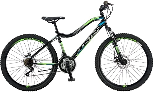 Mountainbike : breluxx® 26 Zoll Mountainbike FS Galaxy Sport D2, Scheibenbremsen - schwarz grün, 18 Gang