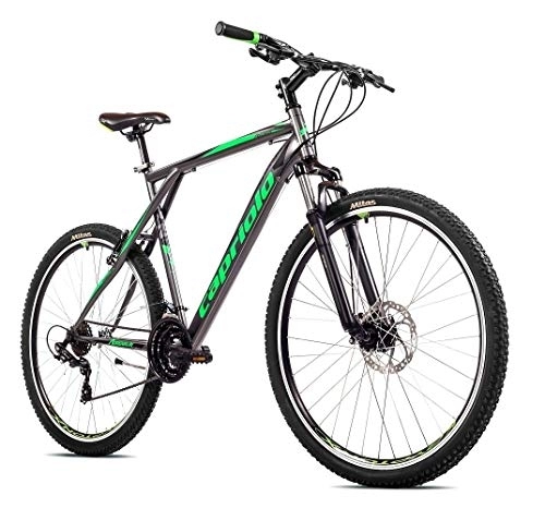 Mountainbike : breluxx® 29 Zoll Mountainbike Hardtail FS Disk Adrenalin Sport grau-grün, 21 Gang Shimano, FS + Scheibenbremsen - Modell 2021