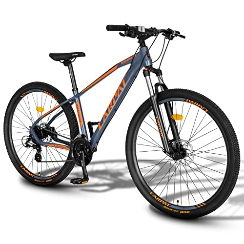 Mountainbike : Carpat Sport 27.5 Zoll Aluminium Mountainbike | Shimano 24 Gang-Schaltung, Scheibenbremse, Fahrrad geeignet für Erwachsene, Alu MTB, Männer und Frauen, Dunkelgrau Orange