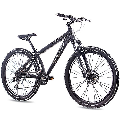 Mountainbike : CHRISSON 26" Zoll ALU Mountainbike Dirt Bike RUBBY mit 24G ACERA schwarz matt 2016