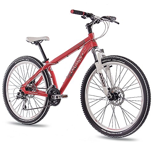 Mountainbike : CHRISSON 26" Zoll ALU MTB Mountain Dirt Bike Fahrrad RUBBY Unisex mit 24G Shimano 2xDISK rot matt