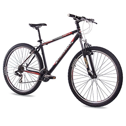 Mountainbike : CHRISSON 29 Zoll Mountainbike Hardtail - Remover 1.0 schwarz - Hardtail Mountain Bike mit 21 Gang Shimano Tourney Kettenschaltung - MTB Fahrrad für Herren und Damen mit Zoom Federgabel