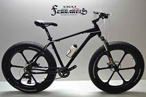 Mountainbike : Cicli Ferrareis Fat Bike 26 in alluminio 8v ammortizzata a razze nera personalizzabile