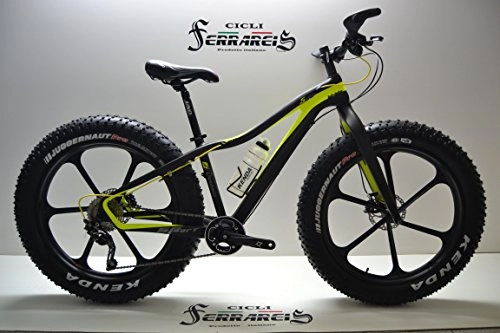 Mountainbike : Cicli Ferrareis Fat Bike 26 in carbonio nera Giallo personalizzabile