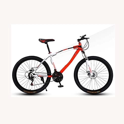 Mountainbike : COUYY Fahrräder Erwachsene Mountainbike 24 Zoll, 21 / 24 Geschwindigkeit mit Doppelscheibenbremse Hochkohlenstoffstahl Erwachsene MTB Hardtail mit Verstellbarer Sitzschüler, Rot, 24 Speed