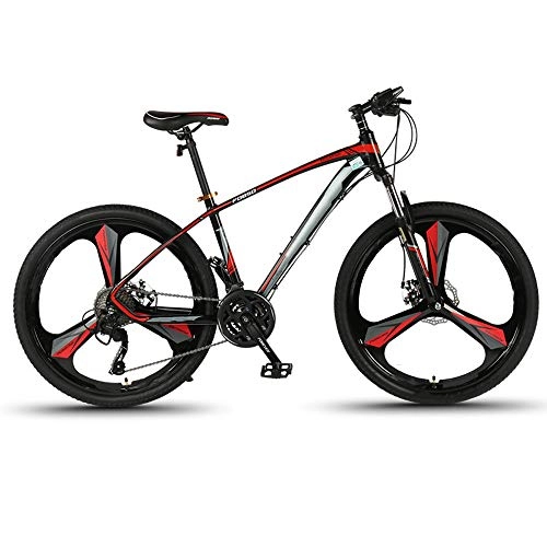 Mountainbike : CuiCui Fahrrad Mountainbike 30-Gang 27, 5 Zoll Aluminiumlegierung Rennräder 3 Schneidräder Fahrräder Doppelscheibenbremsen, Rot