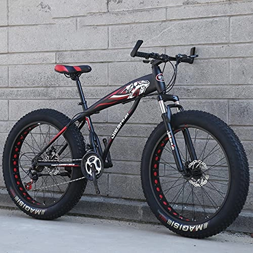 Mountainbike : DANYCU Erwachsene Mountainbike Fahrrad 26-Zoll-Bikes mit dicken Rädern Fahrrad mit Doppelscheibenbremse, Rahmen aus kohlenstoffreichem Stahl, Fat Tire Hardtail Mountainbike, C, 30 Speed