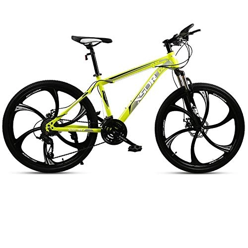 Mountainbike : DGAGD Snowbike großer Reifen 4.0 dick und breit 24 Zoll Scheibenbremse Mountainbike sechs Schneidräder-Gelb_27 Geschwindigkeit