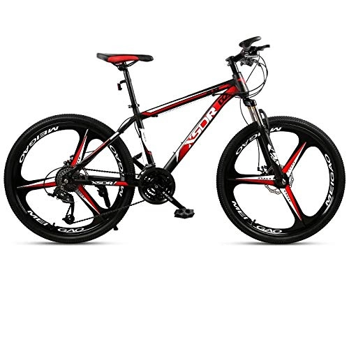 Mountainbike : DGAGD Snowbike großer Reifen 4.0 dick und breit 26 Zoll Scheibenbremse Mountainbike Tri-Cutter-Schwarz Rot_21 Geschwindigkeit