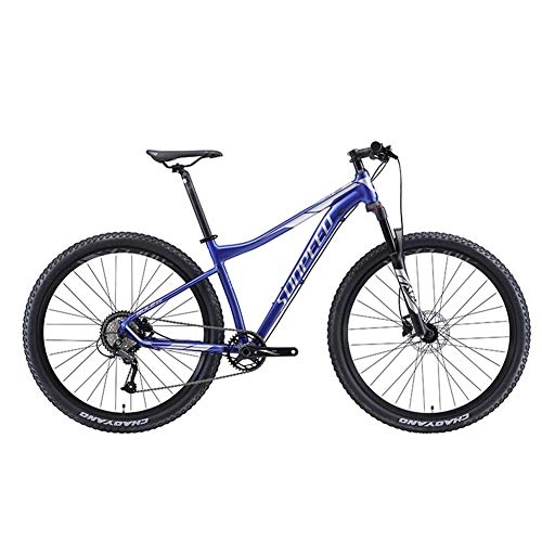 Mountainbike : DJYD 9-Speed ​​Mountain Bikes, Alurahmen Männer Fahrrad mit Federung vorne, Unisex Hardtail Mountainbike, All Terrain Mountain Bike, Blau, 27.5Inch FDWFN (Color : Blue, Size : 29Inch)