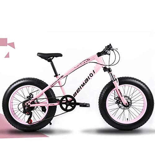 Mountainbike : Domrx Mountainbike Beach Bike 4.0 Super breite Reifen 20 / 24 / 26 Zoll Geschwindigkeit Offroad-Fahrräder Männliche und weibliche Studenten Adult-Pink_20 Zoll 24 Geschwindigkeit