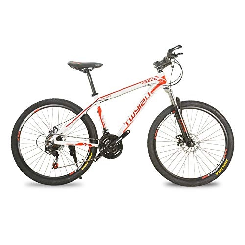 Mountainbike : Domrx Mountainbike New Adult 26-Zoll-Stoßdämpfung 21-Gang-Aluminiumlegierung-Weiß_26 * 18, 5 (175-185 cm)