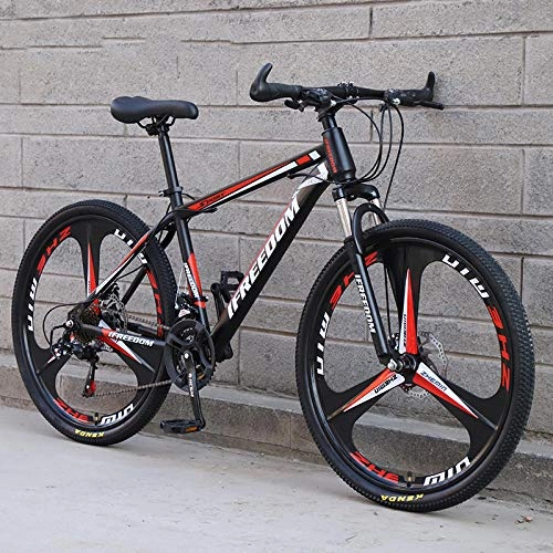 Mountainbike : Domrx Mountainbike Stoßdämpfung Variable Geschwindigkeit Männer und Frauen Single fünfzehn hochwertige Variable Geschwindigkeit Auto-Black Red_26_27