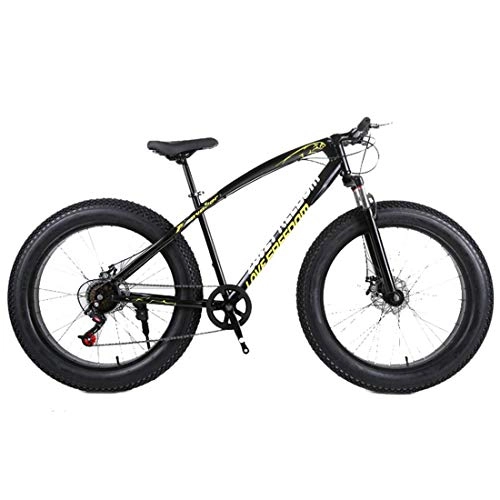 Mountainbike : DRAKE18 Fat Bike, 26 Zoll Strand Langlauf Mountainbike 24-Gang mit Variabler Geschwindigkeit 4.0 groe Reifen Erwachsenen Outdoor-Reiten, Schwarz