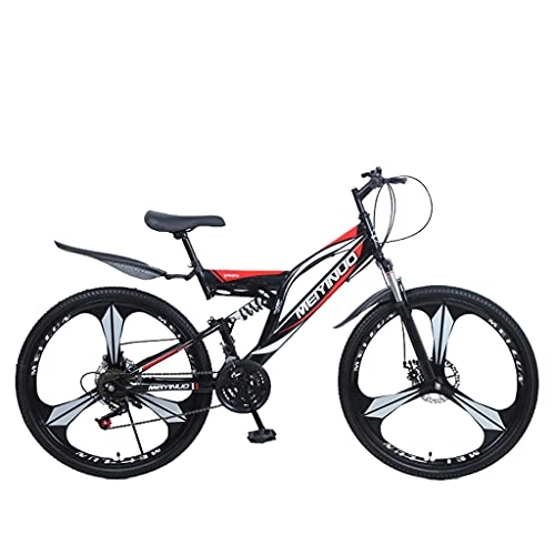 Mountainbike : DREI-Zacken-Reifen Mountainbike Dual-Stoßdämpfungssystem (26 Zoll 21 / 24 / 27 Gänge blau; gelb; rot; weiß rot; schwarz rot) Mountain Cross Country Bike
