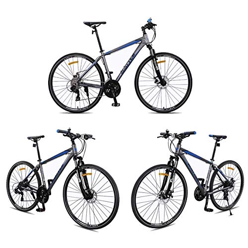 Mountainbike : Dsrgwe Mountainbike, 26inch Mountainbike, Aluminiumlegierung-Gebirgs Fahrräder, Doppelscheibenbremse und Lock-Vorderradaufhängung, 27 Geschwindigkeit (Color : Black+Blue)