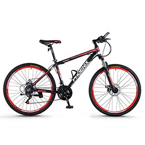 Mountainbike : Dsrgwe Mountainbike, Mountain Bike, Aluminium Rahmen Hardtail Fahrräder, Doppelscheibenbremse und Vorderradaufhängung, 26inch, 27.5inch Räder (Color : Black+Red, Size : 26inch)