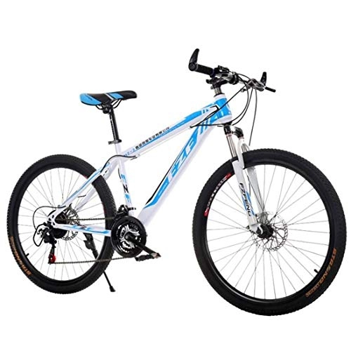 Mountainbike : Dsrgwe Mountainbike, Mountain Bikes, Kohlenstoffstahlrahmen Mountainbikes, Doppelscheibenbremse und Vorderradaufhängung Ravine Bike (Color : White, Size : 26 inch)