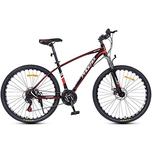 Mountainbike : Dsrgwe Mountainbike, Mountainbike / Fahrräder, Carbon-Stahlrahmen, Doppelscheibenbremse und Vorderradaufhängung und 26inch / 27inch Speichen Felgen, 24-Gang (Color : Red, Size : 26inch)