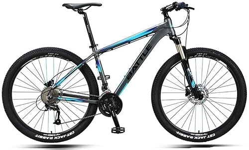Mountainbike : dtkmkj 27, 5-Zoll-Hardtail-Mountainbikes für Erwachsene, Doppelscheibenbremse, Aluminiumrahmen, Verstellbarer Sitz, Blau, 27 Geschwindigkeiten