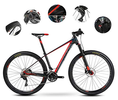 Mountainbike : DUABOBAO Mountainbike-Radfahren, 29-Zoll-Raddurchmesser, 20-Fach (30-Fach) Ölscheibenbremsen, 4 Farben, Starlight-Blitzlackschnitt, Innenverkabelung, Red, 15.5