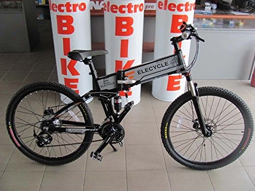 Mountainbike : elecycle 250W Elektro-Fahrrad 66cm zusammenklappbar Bike Shimano 21Geschwindigkeiten Mountain Bike mit Lithium Samsung Akku in schwarz