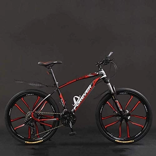 Mountainbike : Fahrrad, 26 cm 26.02.22.200.2012.2012.2012.200 Geschwindigkeit Mountainbikes, Hard Tail Mountain Bicycle, leichtes Fahrrad mit verstellbarer Sitz, Doppelscheibenbremse 6-6, schwarz rot, 30 Geschwindig