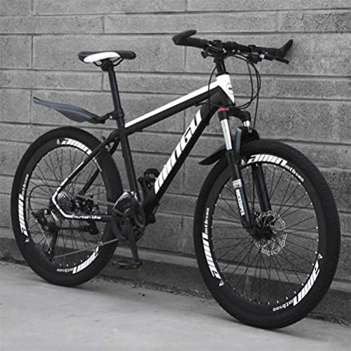 Mountainbike : Fahrrad, Bergfaltrad Doppelstoßdämpfer aus Kohlenstoffstahl 26 Zoll (Color : White, Size : 24 Speed)