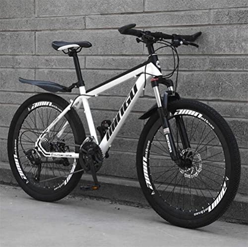 Mountainbike : Fahrrad, Mountainbike 26-Zoll-Rad ?Unisex Dual Suspension High-Carbon Steel City Road Fahrrad (Color : White, Size : 24 Speed)