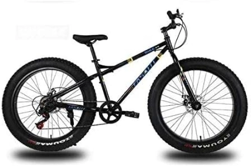 Mountainbike : Fahrrad, Mountainbike für Erwachsene, Doppelscheibenbremse, Fetter Reifen, Mountainbike, Hardtail-Mountainbike, Rahmen aus Kohlenstoffstahl, 26-Zoll-Räder