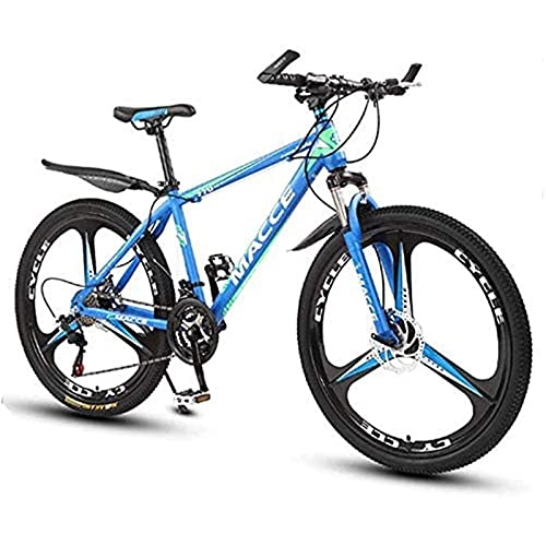 Mountainbike : Fahrräder, Mountainbikes, 24 Zoll / 26 Zoll 21 / 24 / 27-Gang-Fahrräder, männliche und weibliche Schülerfahrräder mit Variabler Geschwindigkeit, integriertes 3-Blatt-Rad (Color : Blue, Size : 24 Z