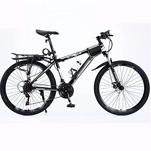 Mountainbike : FAXIOAWA 24 27-Gang-Fahrradrahmen, vollgefedertes Mountainbike, 26-Zoll-Fahrrad mit doppelter Stoßdämpfung, mechanischer Scheibenbremsrahmen (weiß 24-Gang)