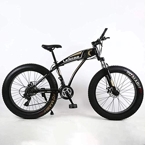 Mountainbike : FDSAD Fat Tire Adult Mountainbike, leichte Cruiser-Bikes mit hohem Kohlenstoffgehalt, Beach Snowmobile Herrenfahrrad, Doppelscheibenbremse 26-Zoll-Räder, Schwarz, 30speed